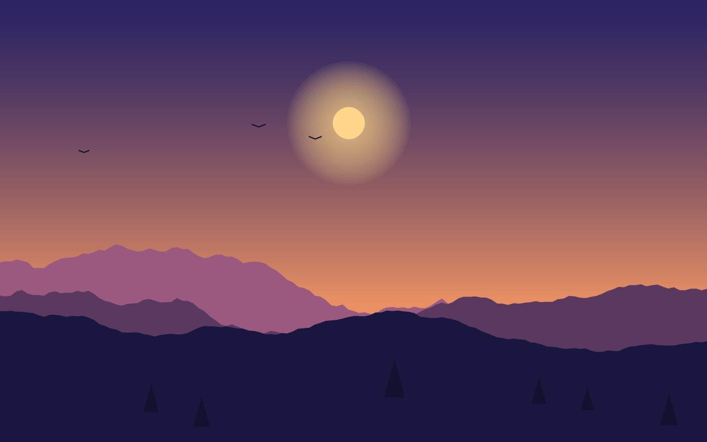 Ilustração de uma paisagem